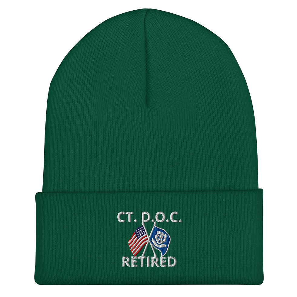 Thumbnail: CT DOC Retired White Cuffed Beanie
