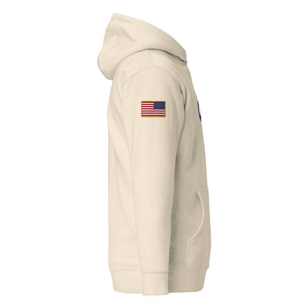 Thumbnail: YO C/O Retired Navy/Silver logo USA Flag Unisex Hoodie