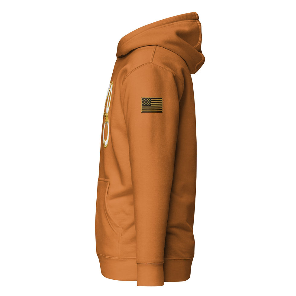 Thumbnail: YO C/O White/Gold logo Flag Unisex Hoodie