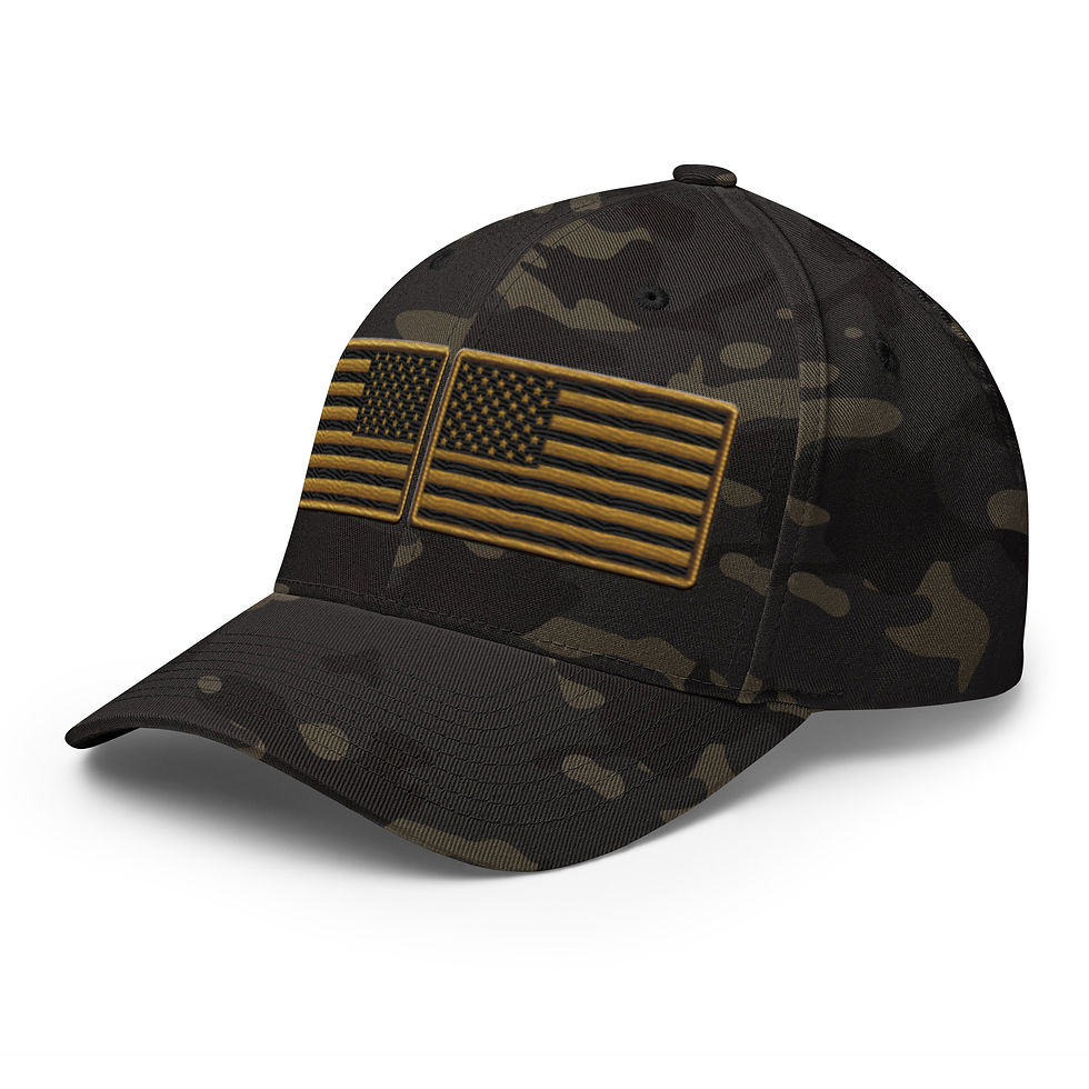 Thumbnail: Correctional Apparel American Gold Embroidered US Flag Twill Cap