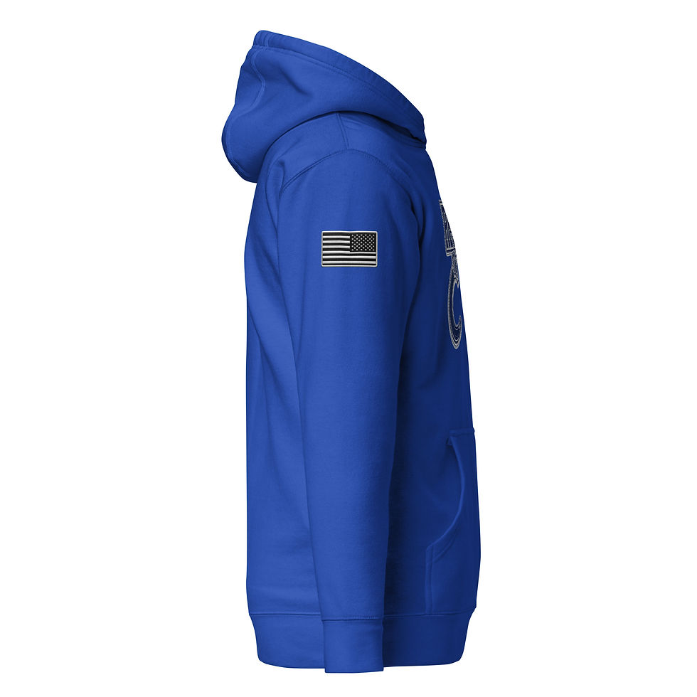 Thumbnail: YO C/O Retired Navy/Silver logo Flag Unisex Hoodie