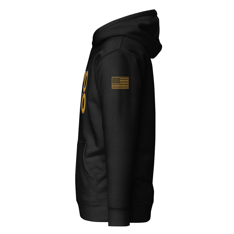 Thumbnail: YO C/O Gold/Navy logo 2 Gold Flag Unisex Hoodie