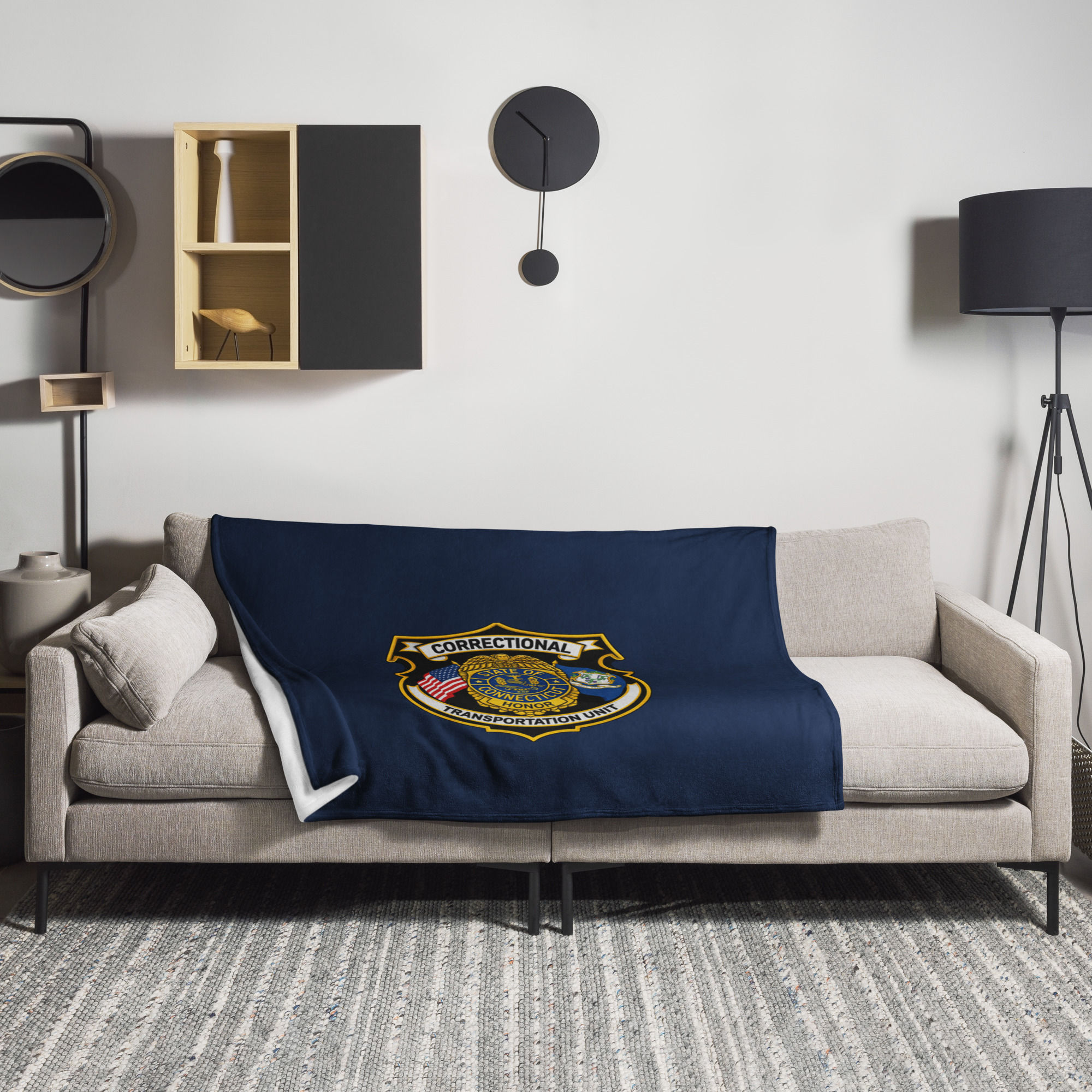CT DOC CTU Navy Throw Blanket