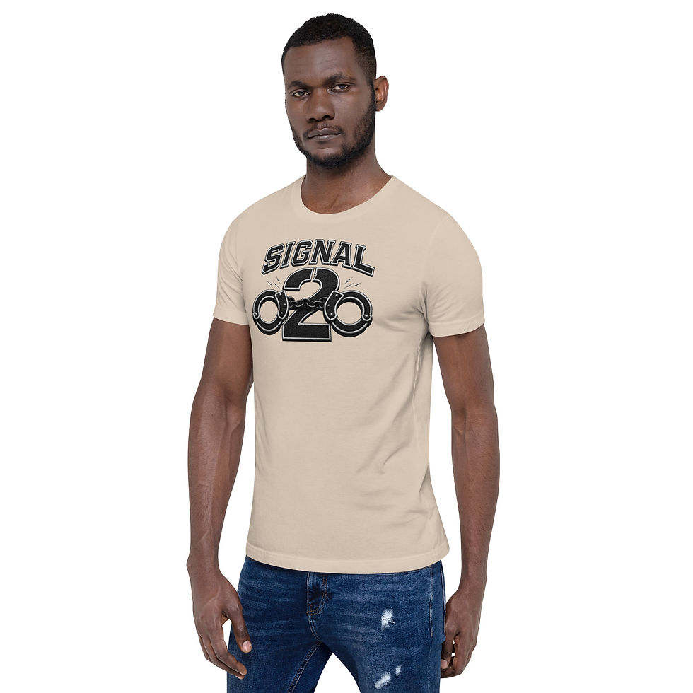 Thumbnail: Signal 2 Unisex T-Shirt – Black/White (Logo · DTF)