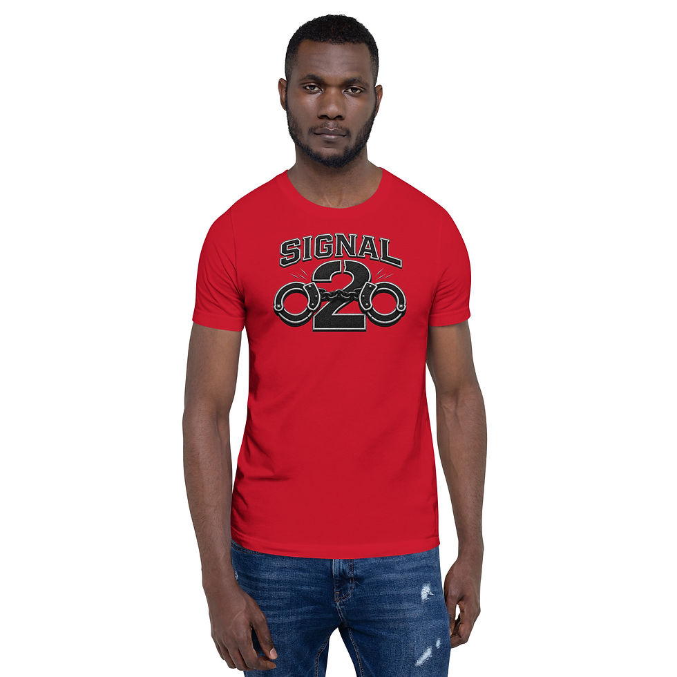 Thumbnail: Signal 2 Unisex T-Shirt – Black/White (Logo · DTF)