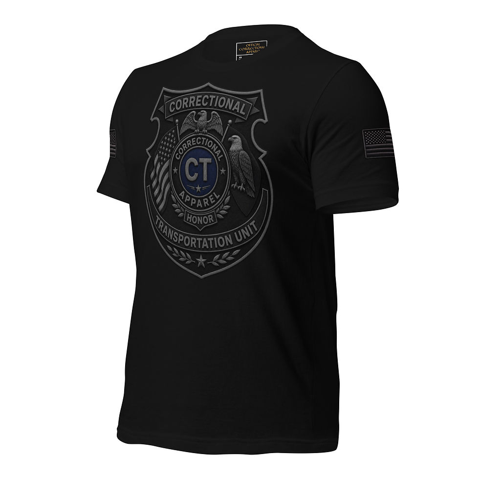 Thumbnail: Correctional Apparel CTU CTU Blue Stealth logo Flag Unisex T-Shirt