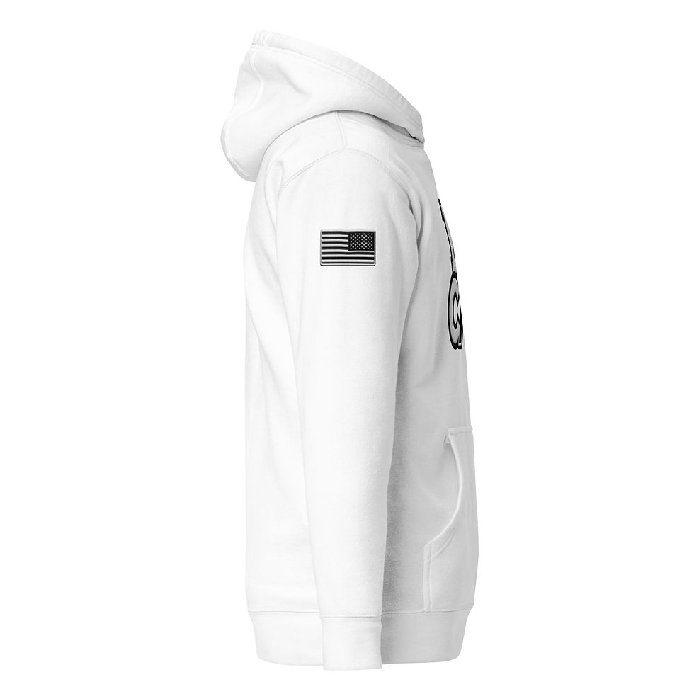 Thumbnail: YO C/O White/Black logo 2 Incognito Flag Unisex Hoodie