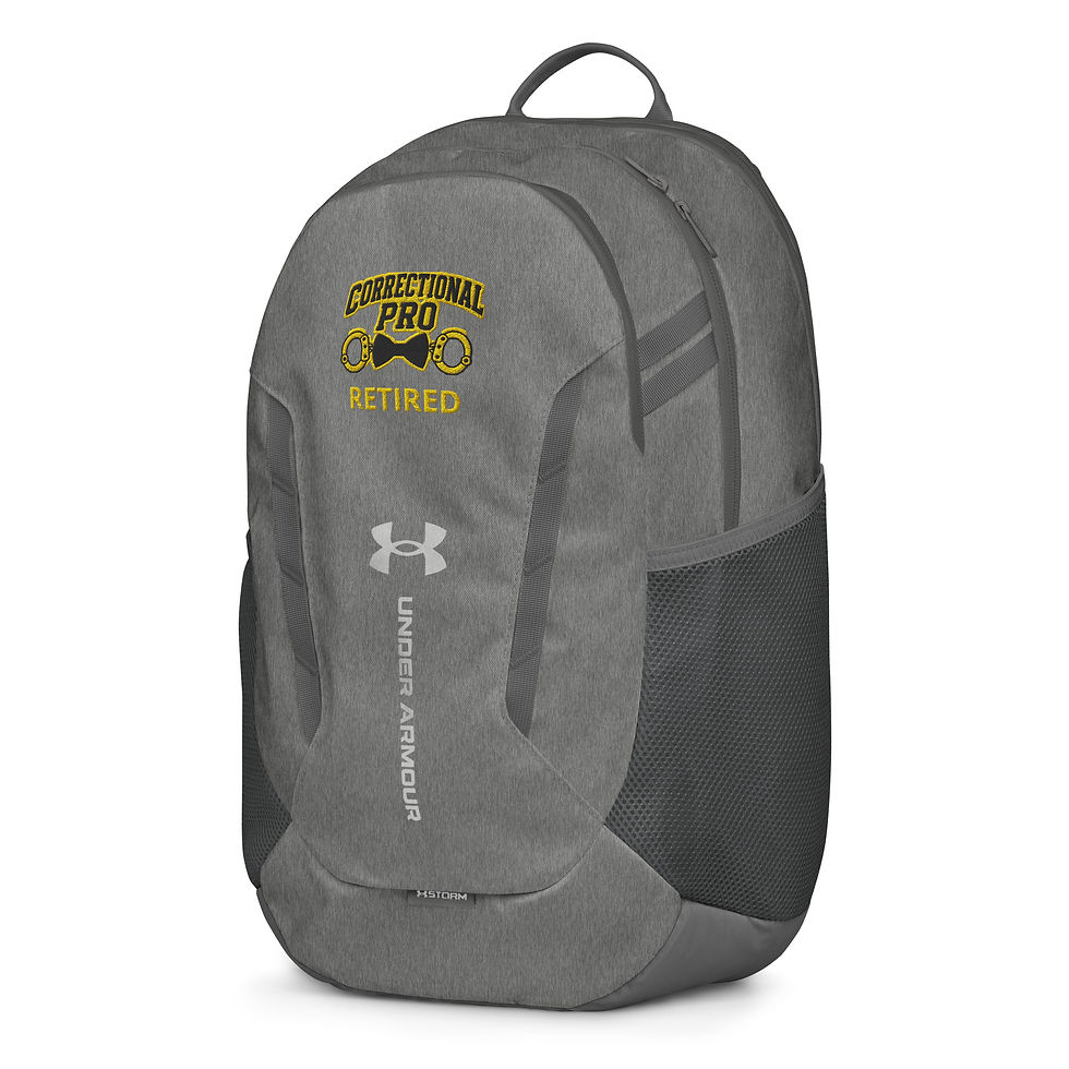 Thumbnail: Correctional Pro Retired Black/Gold Embroidered Under Armour® Backpack