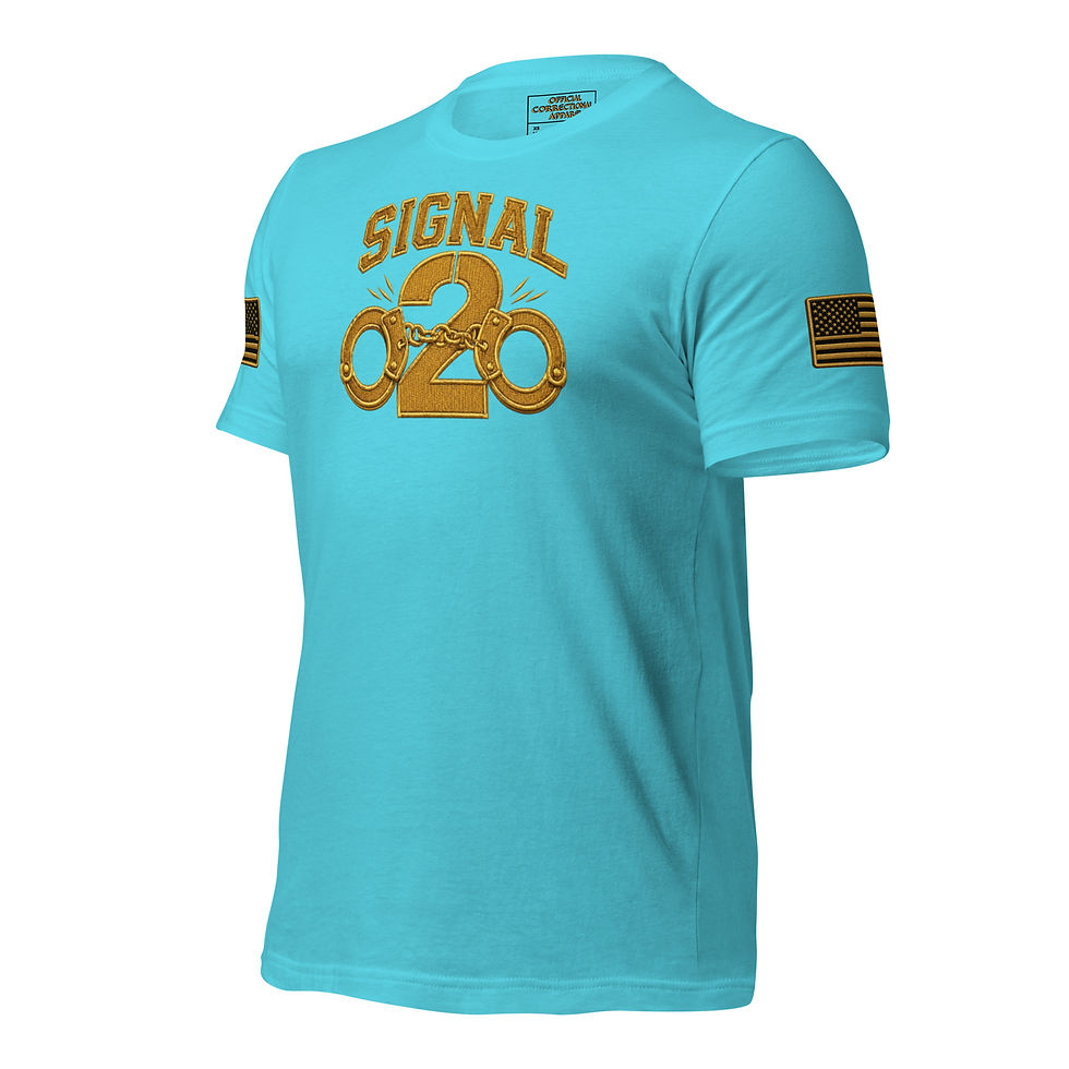 Thumbnail: Signal 2 Unisex T-Shirt – Royal Gold (Flag + Logo)