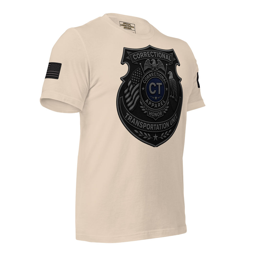 Thumbnail: Correctional Apparel CTU CTU Blue Stealth logo Flag Unisex T-Shirt