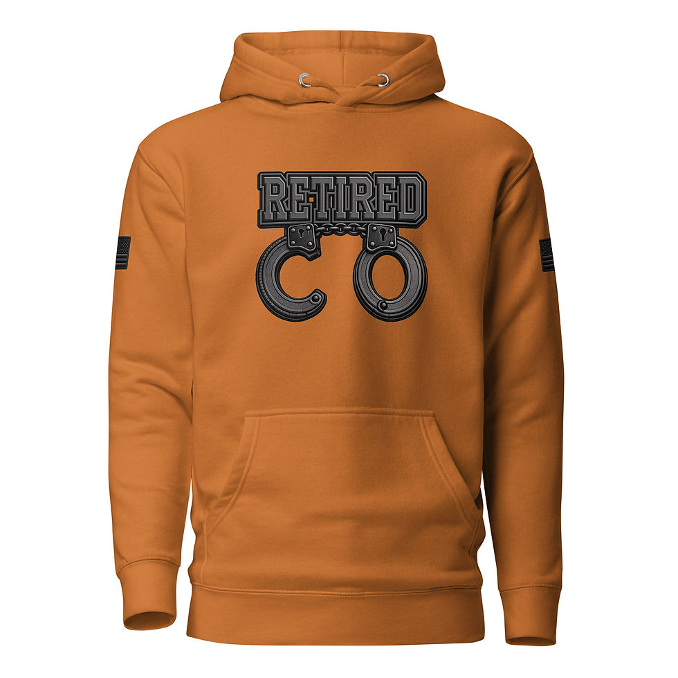 Thumbnail: YO C/O Retired Charcoal logo Flag Unisex Hoodie