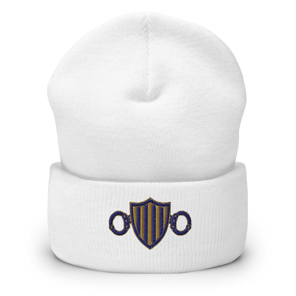 Thumbnail: Master C/O Navy/Old Gold logo Cuffed Beanie