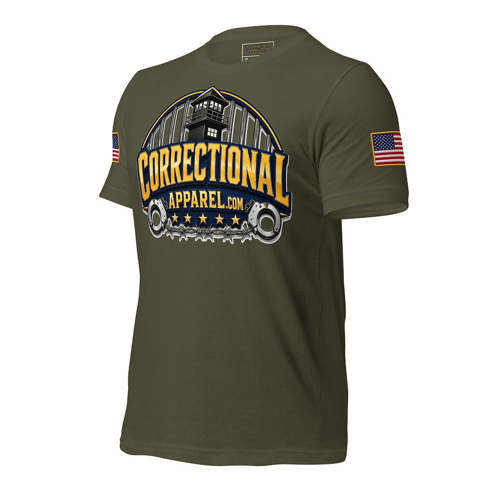 Thumbnail: Correctional Apparel logo USA Flag Unisex T-Shirt