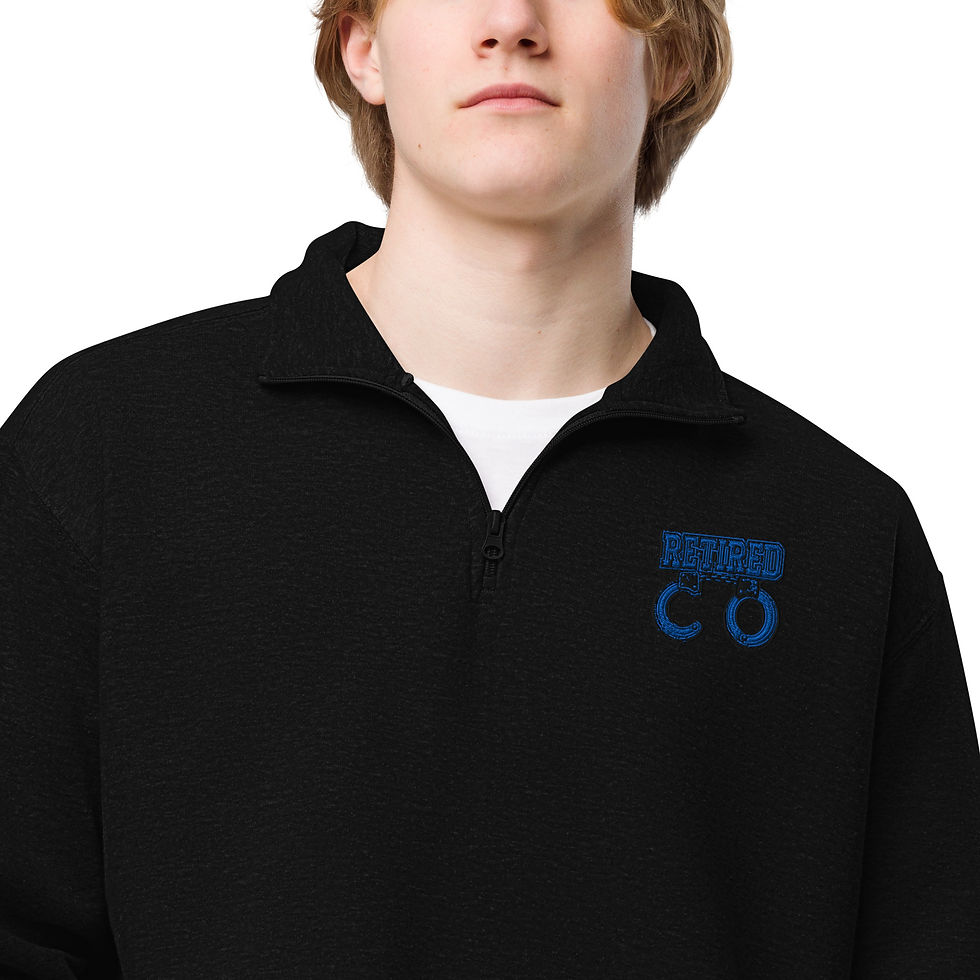 Thumbnail: YO C/O Retired Royal/Black embroidered logo Unisex fleece pullover