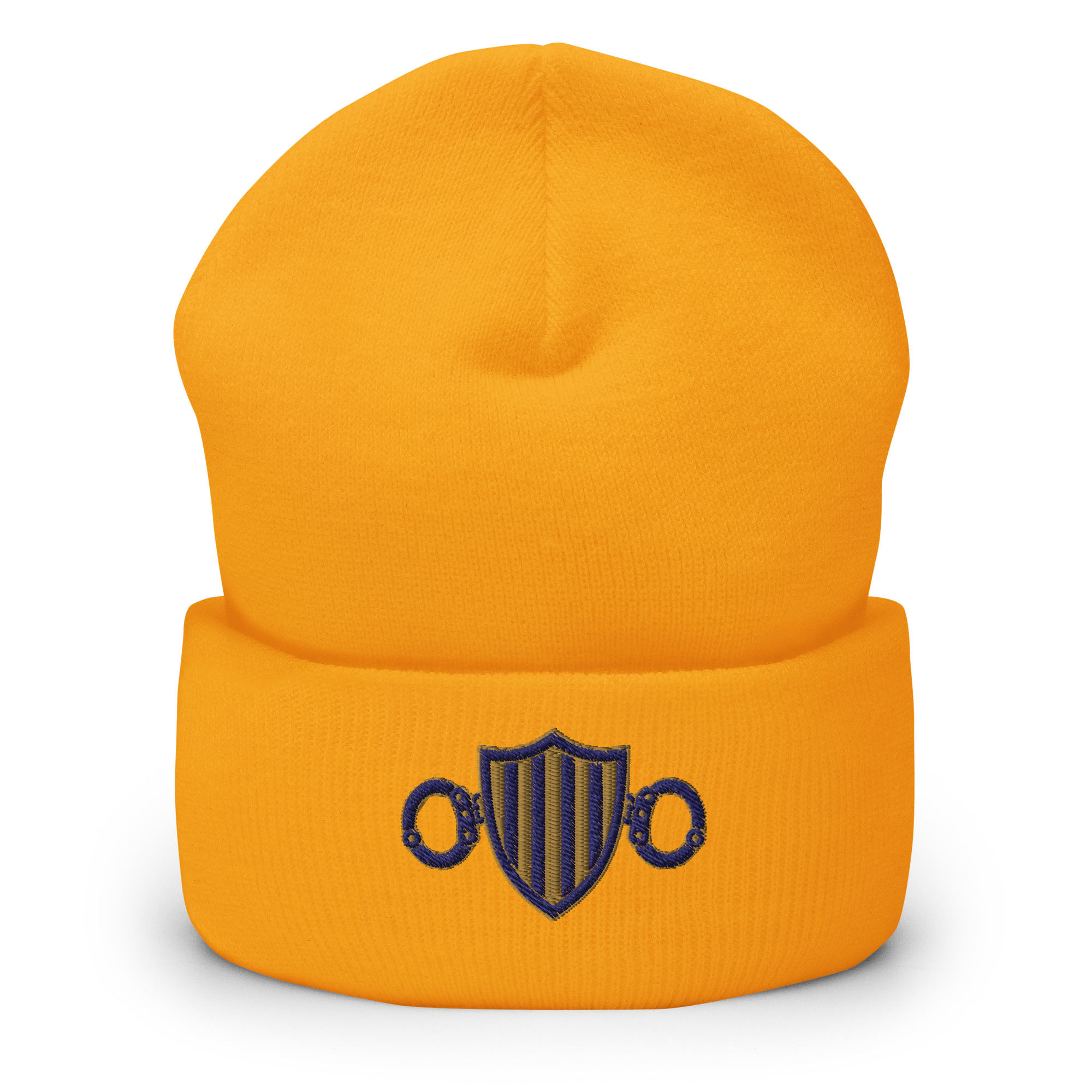Master C/O Navy/Old Gold logo Cuffed Beanie