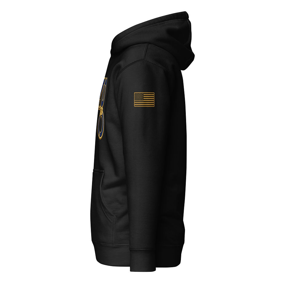 Thumbnail: YO C/O Navy/Gold logo Flag Unisex Hoodie
