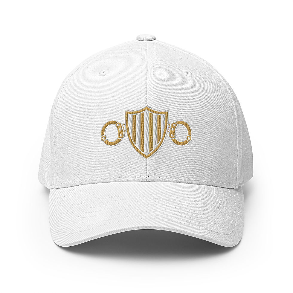 Thumbnail: Master Correction Officer White/Old Gold Embroidered logo Twill Cap