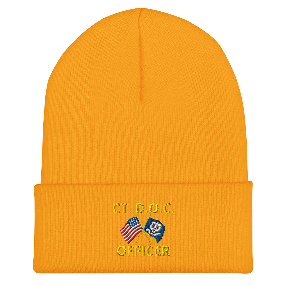 Thumbnail: CT DOC Officer Gold Cuffed Beanie