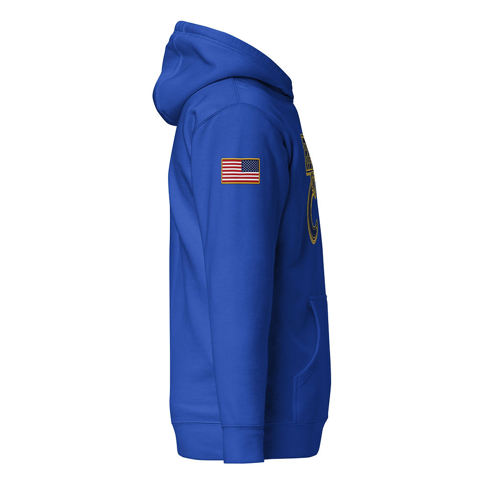 Thumbnail: YO C/O Retired Navy/Gold logo Flag Unisex Hoodie