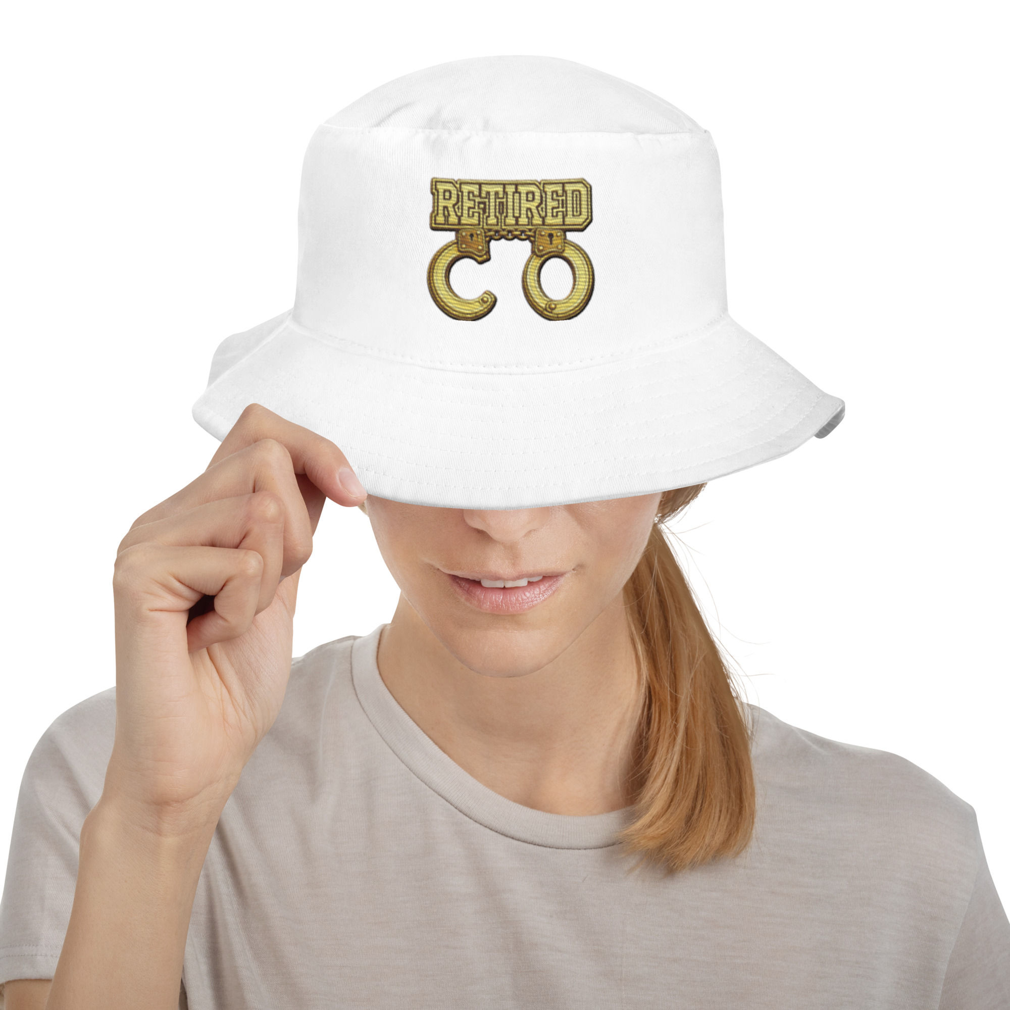 YO C/O Retired C/O Gold logo Embroidered Logo Bucket Hat