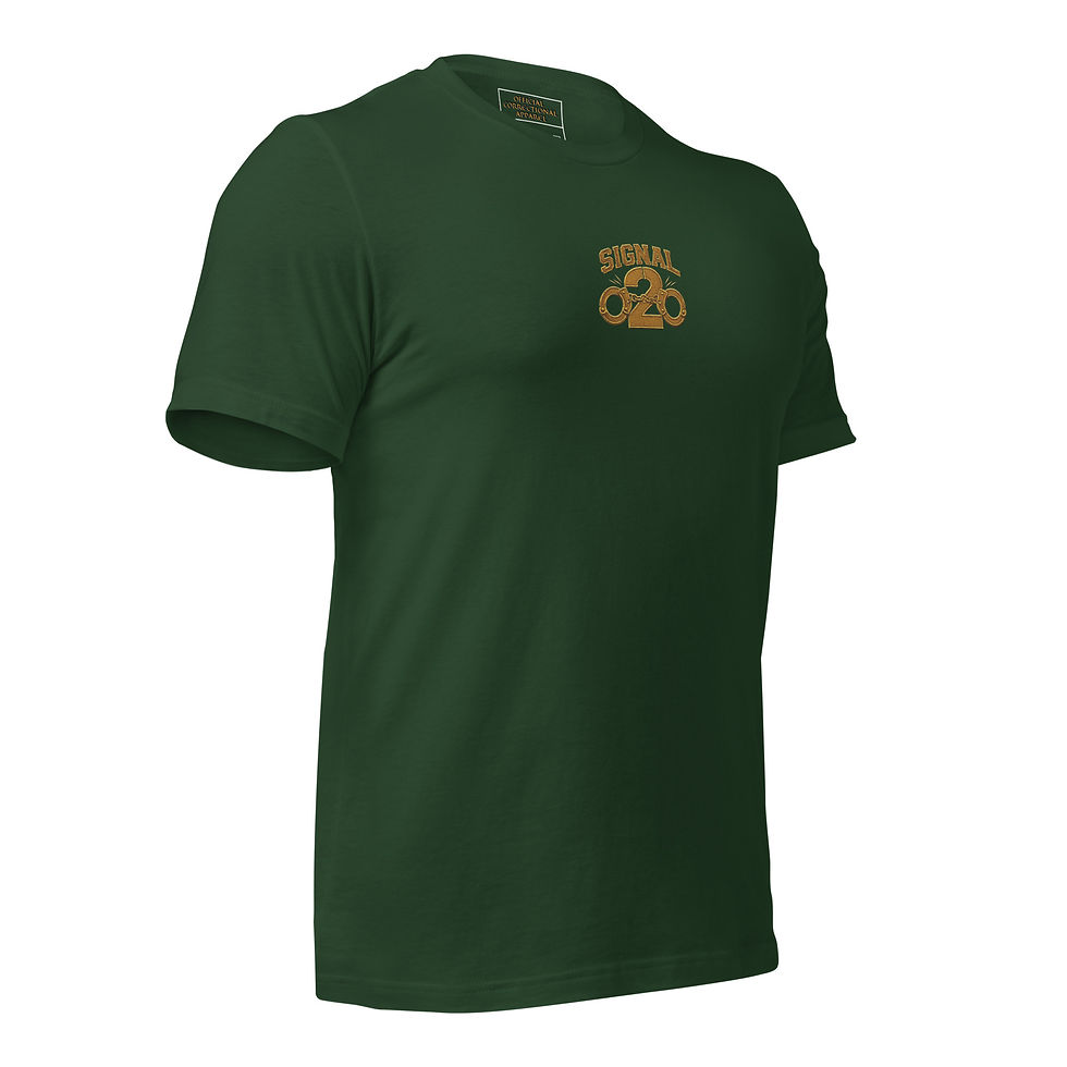 Thumbnail: Signal 2 Unisex T-Shirt – Royal Gold (Logo · Embroidered)