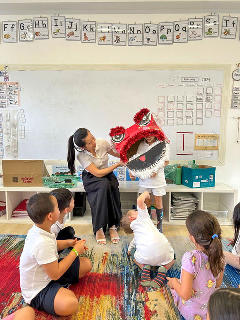 Students crafted Nian's head to bring prosperity to families and Astor school community