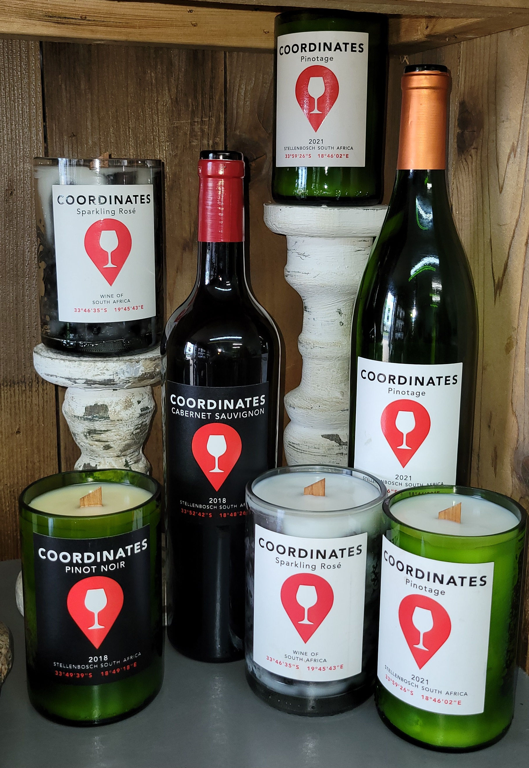 Coordinates Wine Bottle Candles
