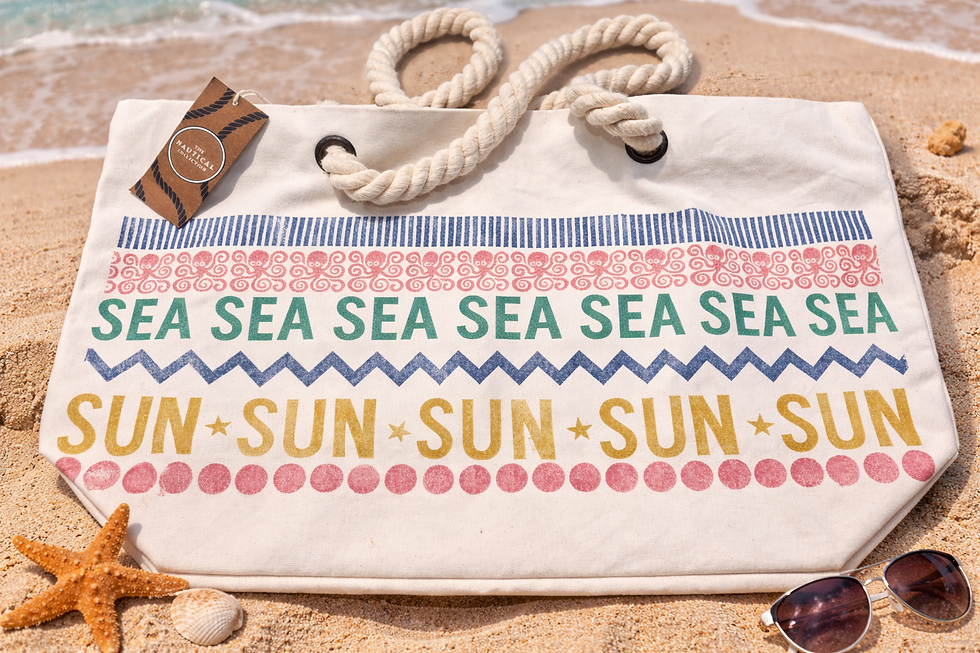 Hand Printed Beach Bag