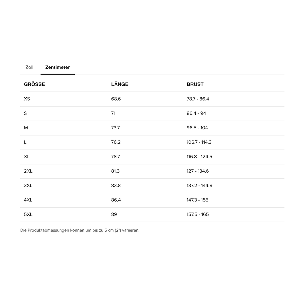 Miniatura: misure per t shirt