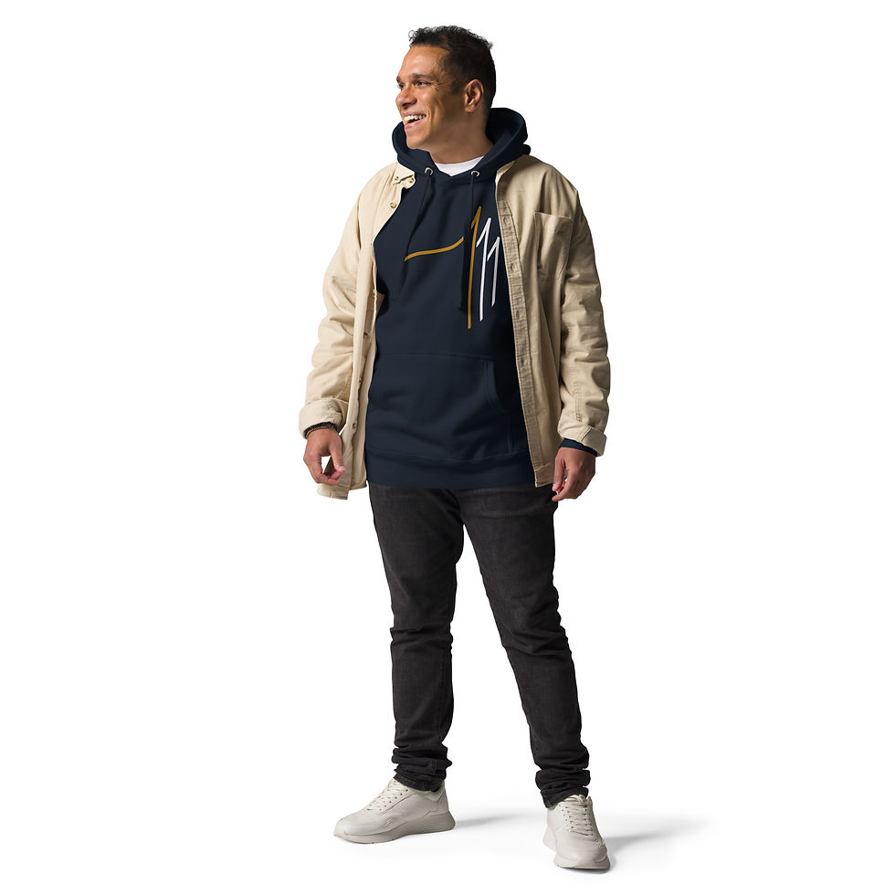 Miniatura: felpa blu con figura umana