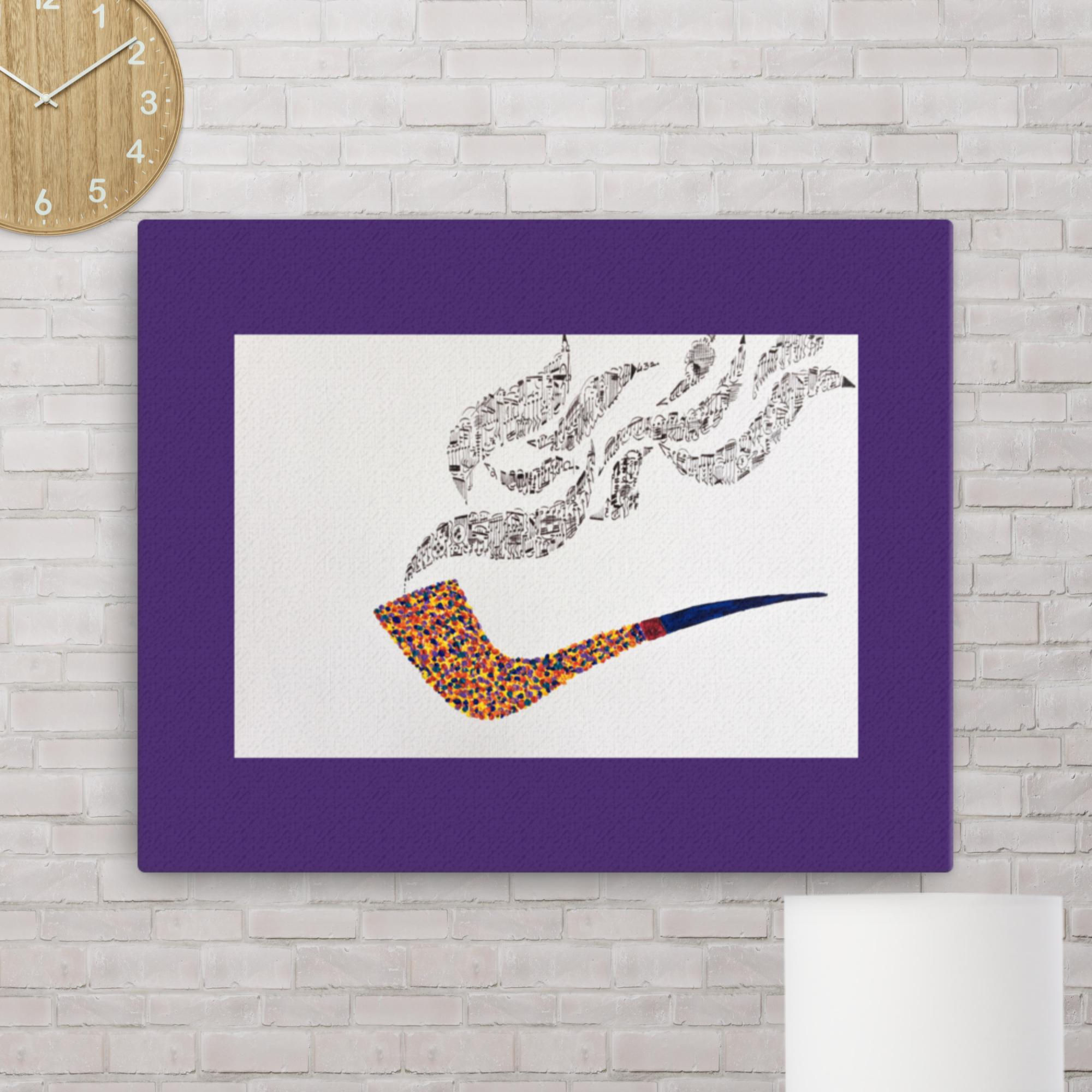 stampa su tela del quadro moderno astratto dal titolo pipa musicale 15 di gustave de la reine.