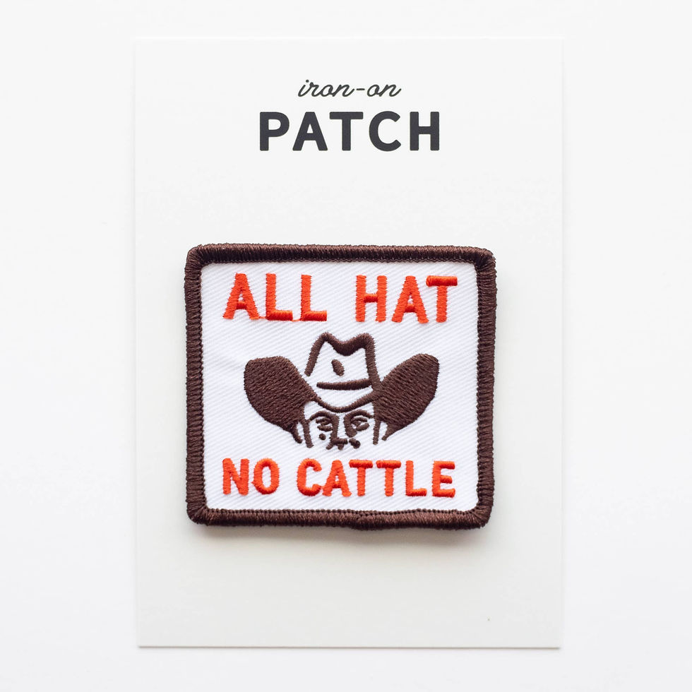 Thumbnail: All Hat, No Cattle Embroidered Iron on Patch