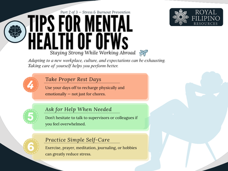 💙 TIPS FOR MENTAL HEALTH OF OFWs 💙