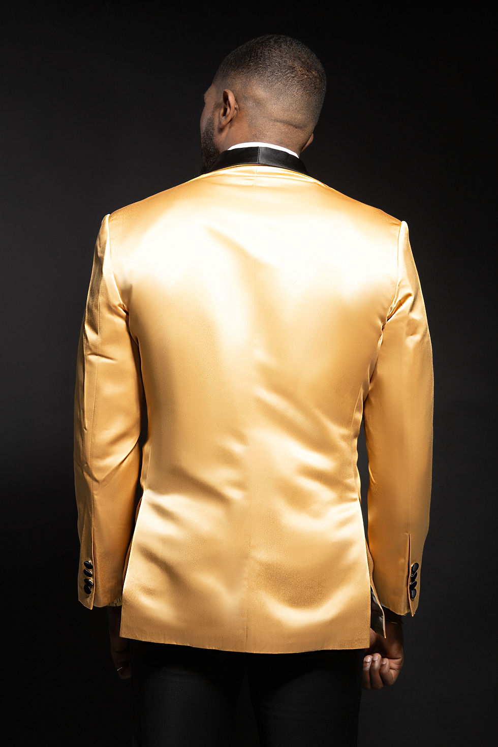 Thumbnail: Gold Satin Tuxedo Jacket (Only)