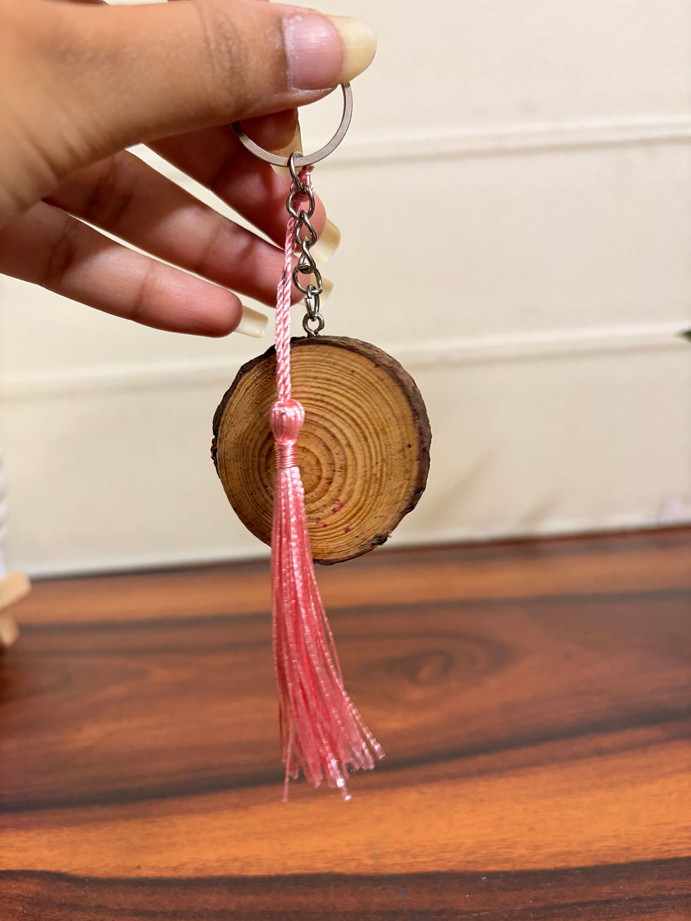Thumbnail: Iced Coffee & Books Wooden Keyring – Handmade Aesthetic Keychain for gifts