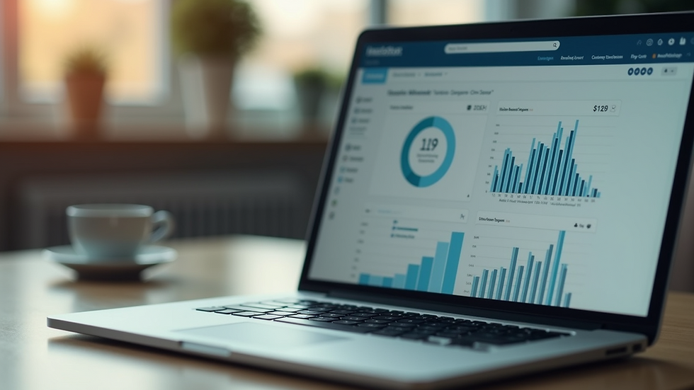 Close-up view of a laptop screen showing recruitment software dashboard
