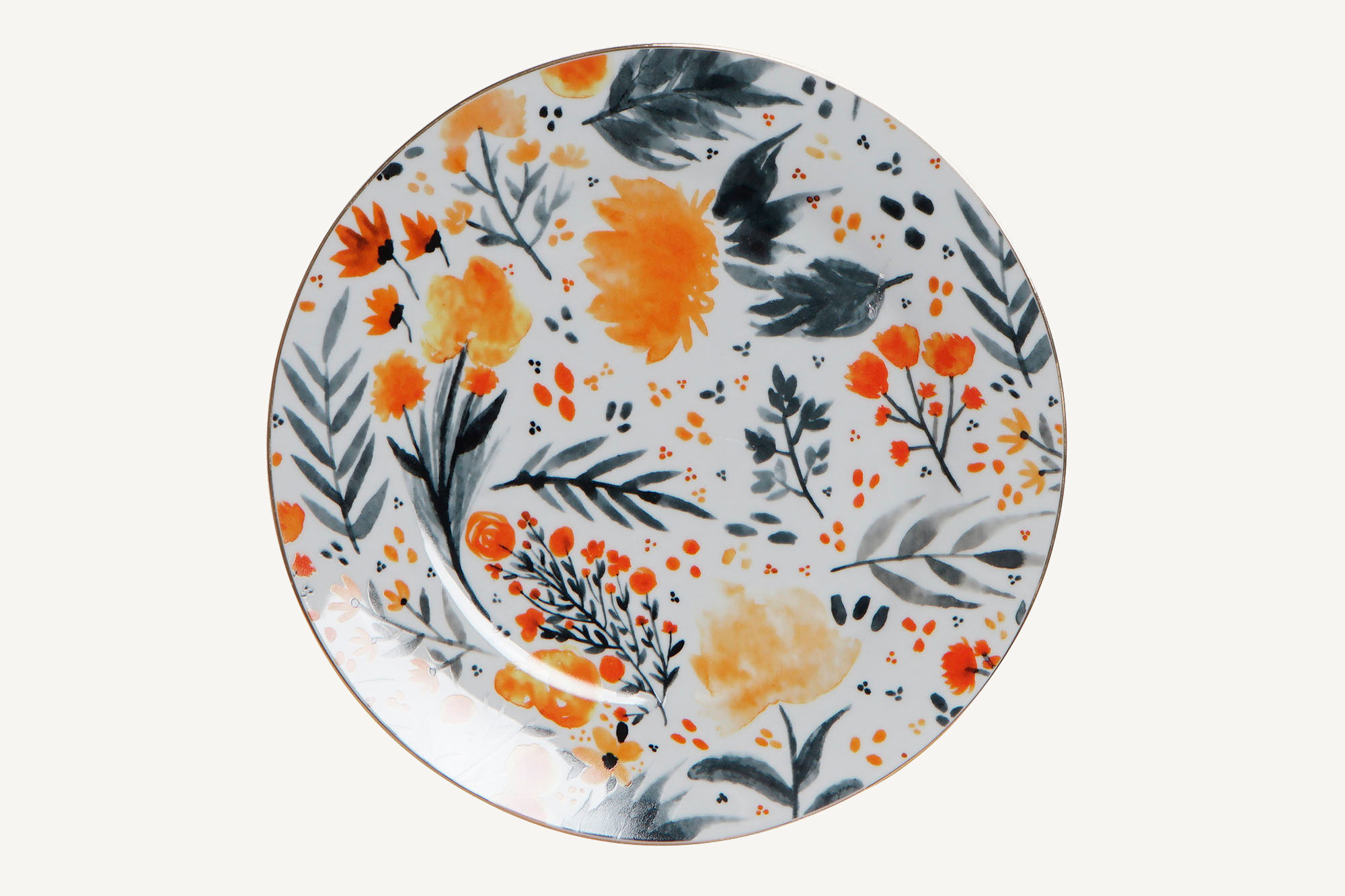 Floral Edge Porcelain Dinner Plate