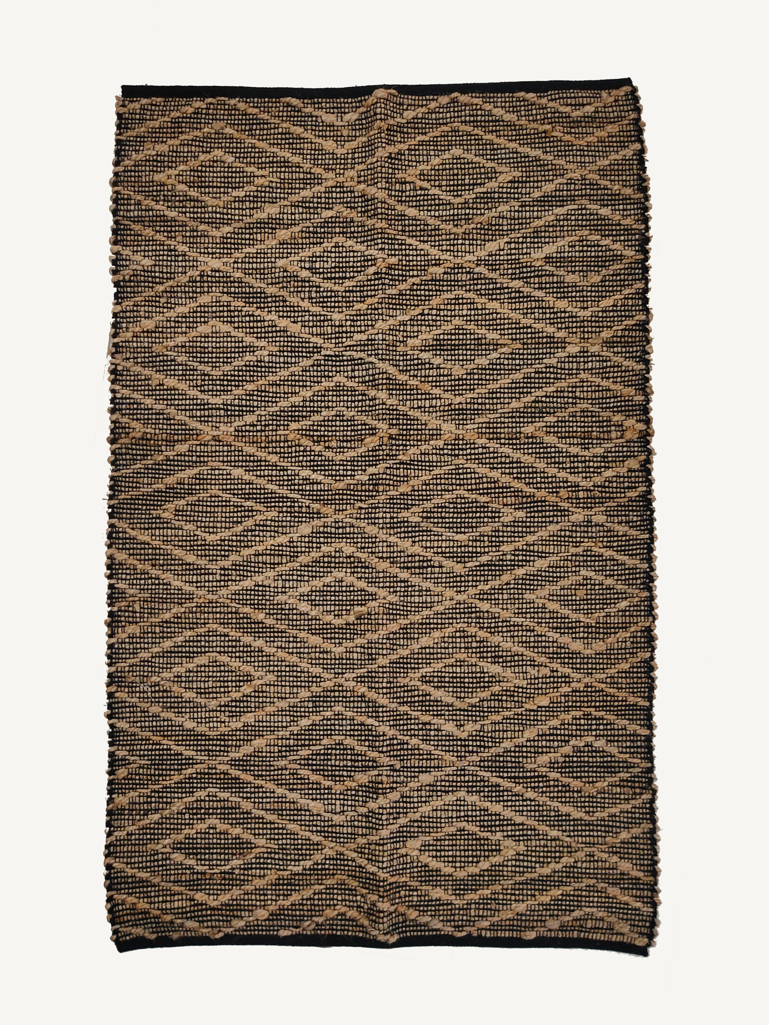 Tapete de Juta (100x150cm) - Preto e Natural