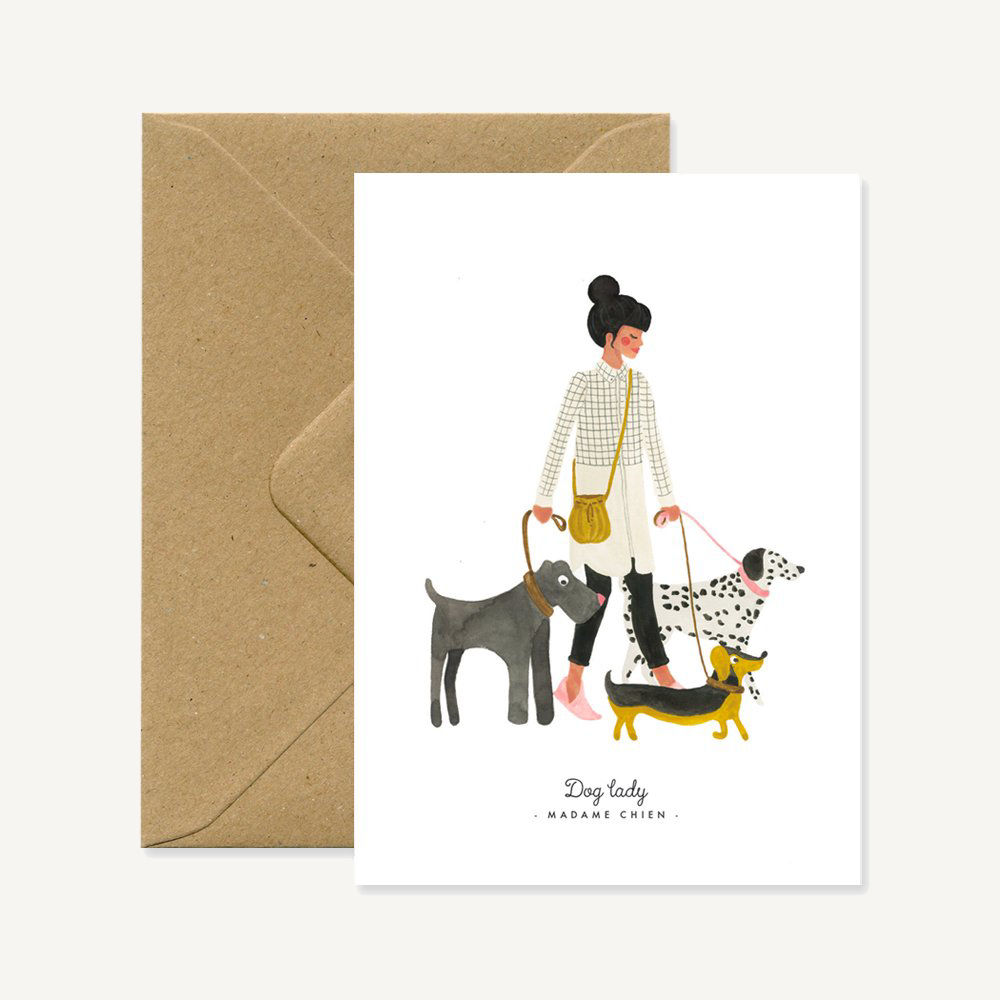 'Madame chien - Dog' Greeting Card