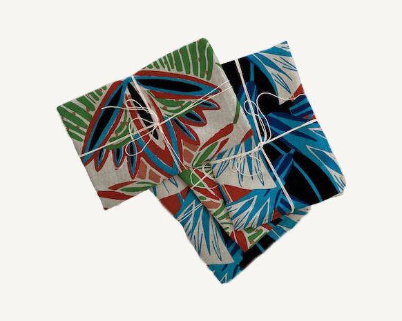 Thumbnail: Set of 2 Large Linen Napkins 'Valance'  - Blue