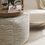 Thumbnail: Handmade Wool Pouf 'Rocco' Beige/Black  [Online only]