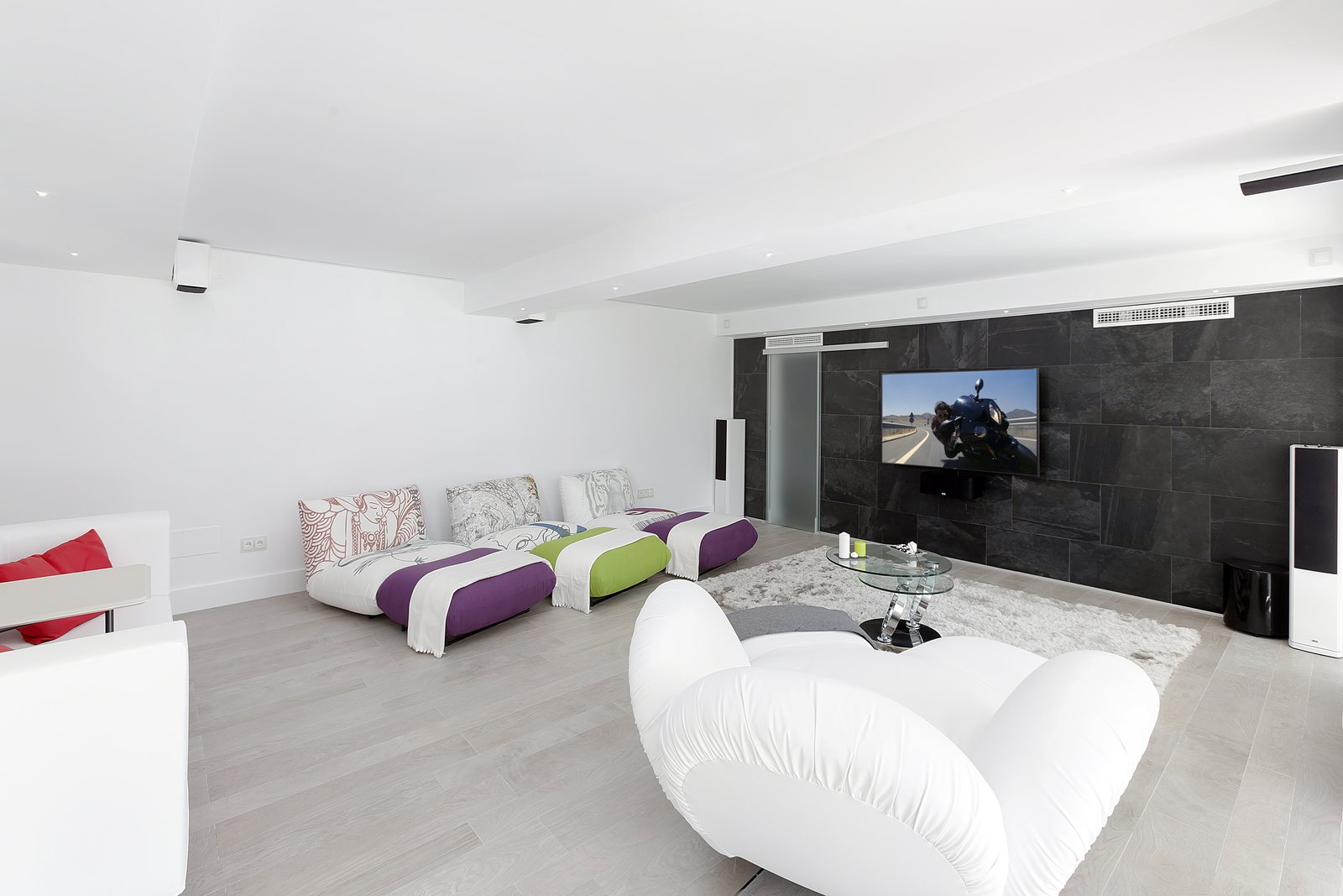 A lounge in the villa
