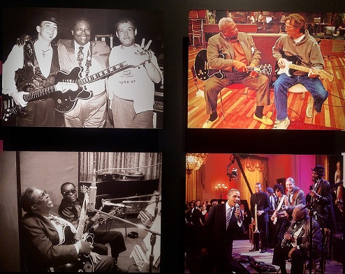 B.B. King ao lado de personalidades, incluindo Eric Clapton e Barack Obama