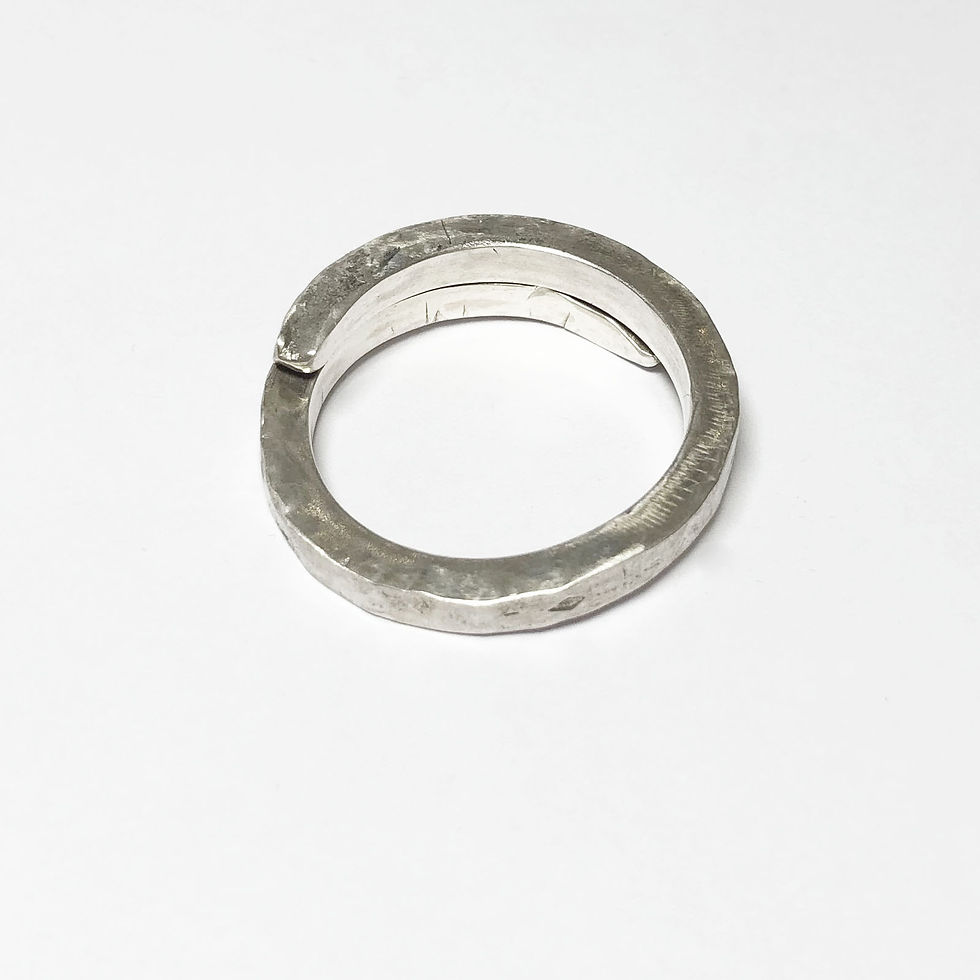 Miniature : Bague "tourbillon" en Argent, Grenats