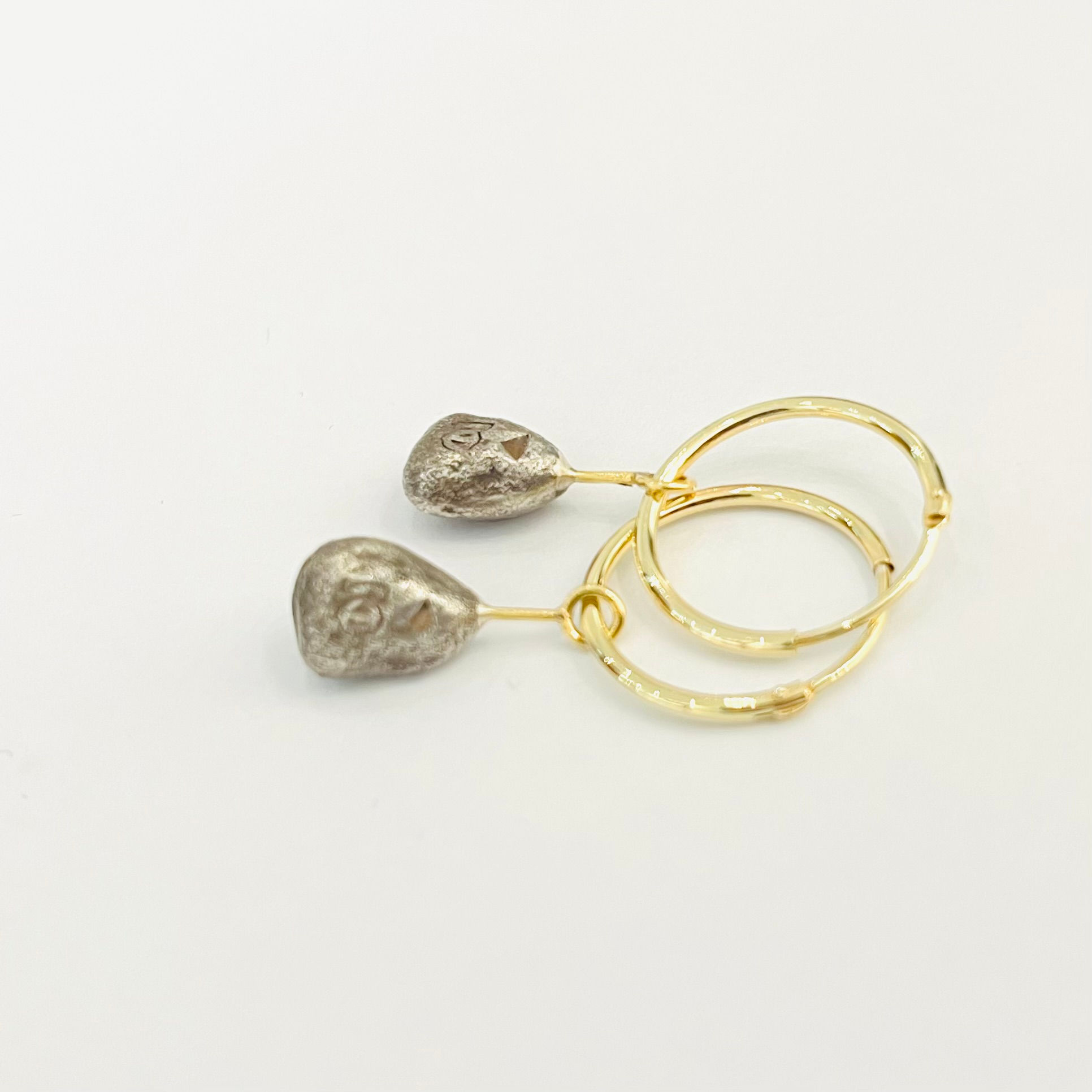 Boucles d'oreilles  "petit plomb" en Argent et Or
