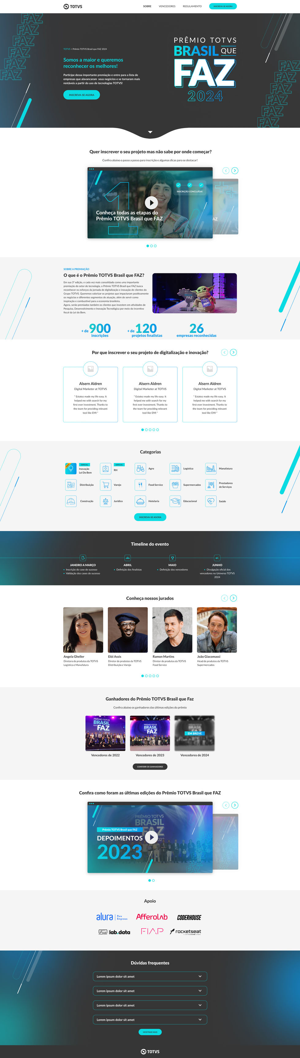 Home do Prêmio TOTVS: Clareza e Navegação Aprimorada