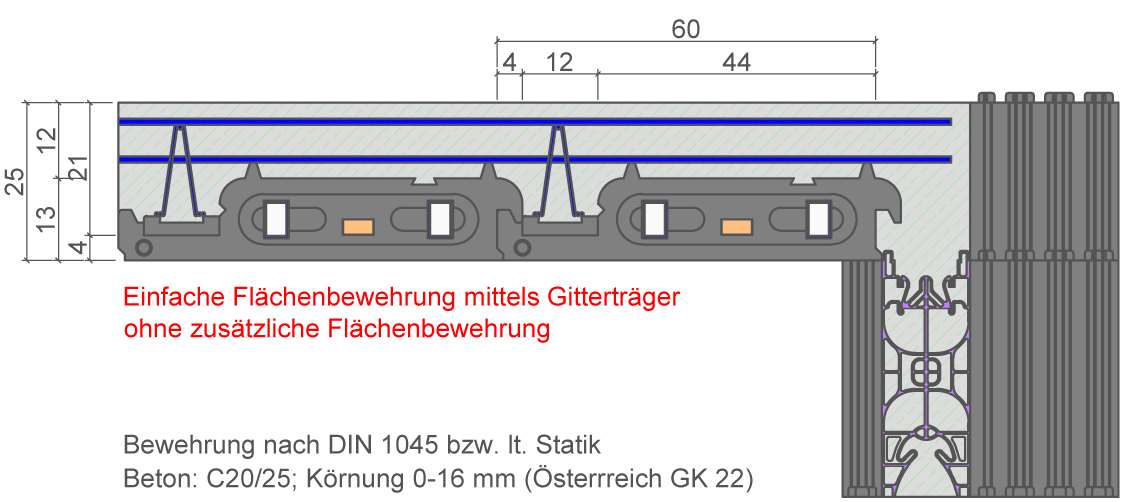 Deckenstärke Gitterträger Filigrandecke leichte decke leicht verlegen einfach verlegen decke selber bauen