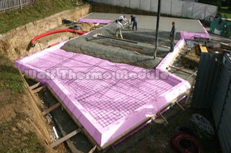 Betonieren der Fundamentplatte