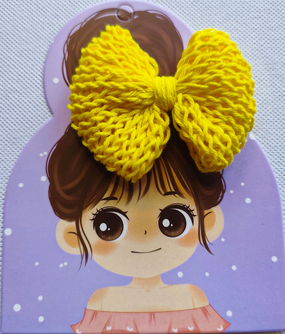 Miniaturbild: Handmade Cotton knitted hair clip | Newborn | Baby | Child | Variety of colours 