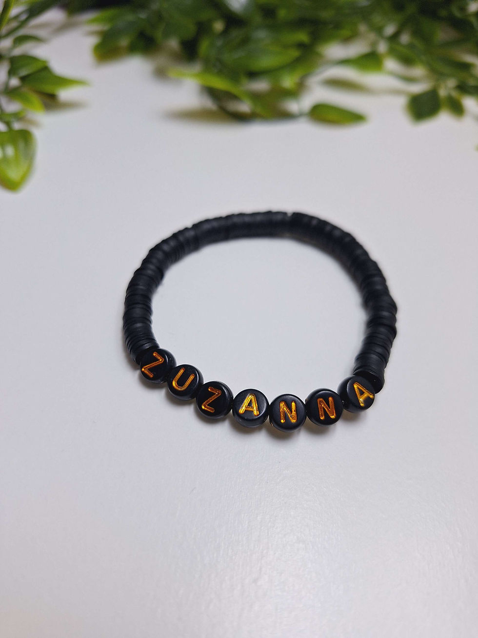 縮圖：Men's Black bracelet personalised name